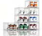 KEFA XL Shoe Storage Box Organizer, 8 Pack Clear Plastic Stackable Shoe Boxes, Sneaker Display Case Container Fit for US 15