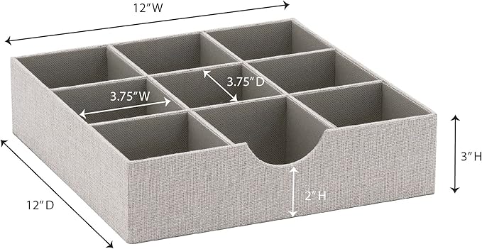 Household Essentials Drawer Organizer Tray 2 Pack, Gray