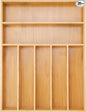 Besilord Silverware Organizer Kitchen Drawer Organizer Utensil Organizer Bamboo Silverware Holder Cutlery Organizer in Drawer Flatware Organizer Tray(7 slots, Natural