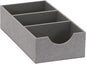 Household Essentials Grey 727-1 Deep 3 Section Drawer Organizer Box for Storage | 12 in x 6.13 in x 3.13