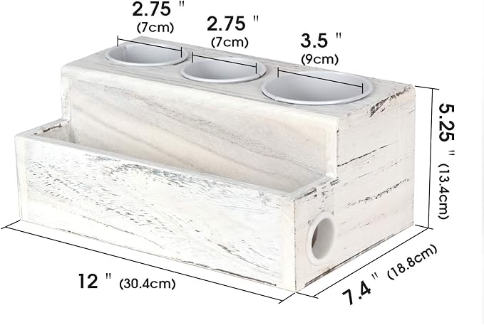 JACKCUBE Design Hair Tool Organizer Wooden, Hair Blow Dryer Holder Styling Product Care and Bath Supplies Accessories Storage Tray for Vanity and Bathroom Countertop- MK680A