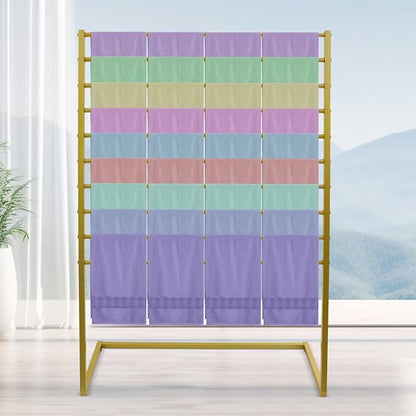 Scarf Display Stand, 10 Tier Metal Scarf Holder Organizer, Scarf Hanger Scarf Holder Scarf Organizer Belt Organizer Pants Rack Scarf Rack for Commercial Clothing Retail Store (Gold, 100cm)