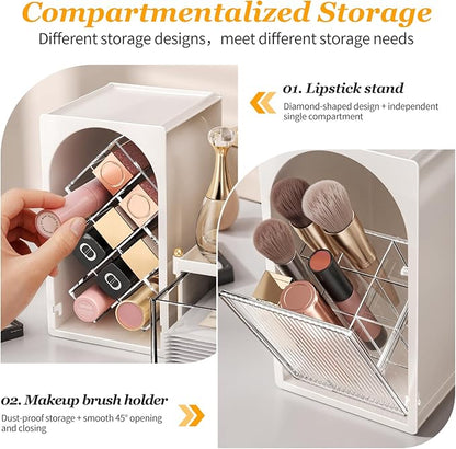 Premium Makeup Organizer with Adjustable Compartments, Spacious Drawers for Cosmetics and Brushes - Ideal for Vanity, Bathroom, or Dressing Table