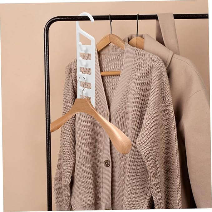 LIFKOME Multifunctional Space Saver Hangers 6 Pack Closet Hangers Heavy Duty Plastic Vertical Organizer for Dorm Rooms