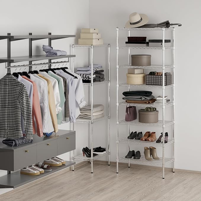18" Deep x 30" Wide x 86" Height Wire Shelving Kit | 8-Tier | NSF Commercial Storage Rack Unit