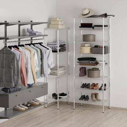 18" Deep x 30" Wide x 86" Height Wire Shelving Kit | 8-Tier | NSF Commercial Storage Rack Unit