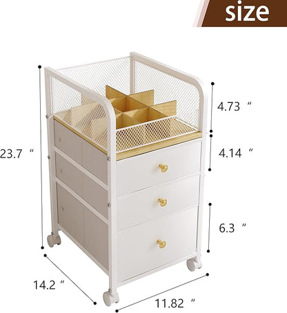 Makeup Organizer Storage Cart with Drawers, Makeup Organizer on Wheels, Rolling Makeup Bathroom Storage Cart, Cosmetic Vanity Display Cases Holder for Nail Polish Brush Hair Tool