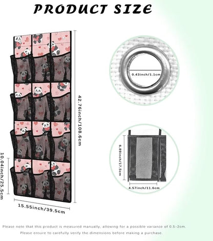 Panda Pattern Hanging Shelves Over the Door Organizer Storage for Closet with 12 Pockets,Nursery Organization,Over The Door Organizer,Organizer for Bedroom Bathroom,Kitchen