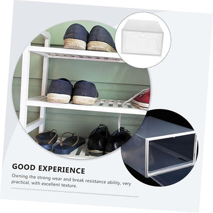 5pcs Shoe Boxes Storage Stackable Shoe Storage Case Sneaker Organizer Box