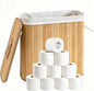 Large Bamboo Toilet Paper Basket with Lid, Holds 12 Mega Rolls, Eco-Friendly Bamboo Toilet Paper Holder, Easy to Install, Bathroom & Kitchen Storage Organizer