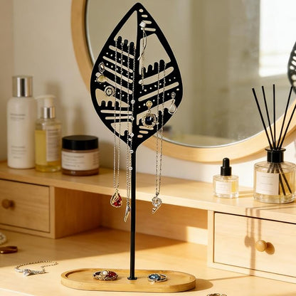 Leaf jewelry storage rack Jewelry Organizer Jewelry Stand Jewelry Holder Organizer, Necklace Organizer with Ring Tray, Sturdy Jewelry Hanger for Necklace