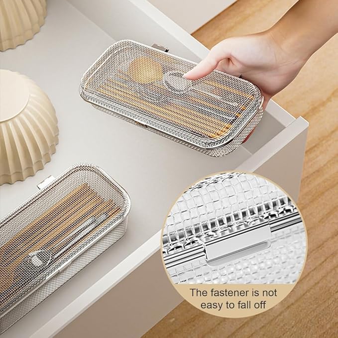Stainless Steel Utensil Basket For Kitchen Dishwasher Safe Drying Rack For Spoons And Chopsticks Cutlery Holder