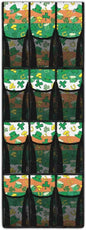 12-Compartment Over The Door Hanging Storage Bag, Waterproof Dirt-Resistant and Easy to Fold for Compact Storage, Lucky Leaf Green Hat Gold Coins Horseshoe Irish Flag