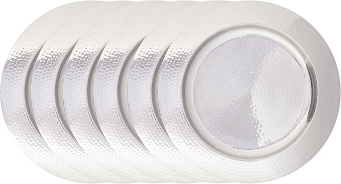 Old Dutch OS966 Hammered Charger Plate, 13", Stainless Steel