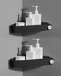 Sotfamily Plastic Shower Caddy Corner (for 90° Only), 2 Pack Adhesive Corner Shower Shelves for Bathroom Organizers and Storage, Black