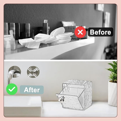 Qtip Holder Dispenser, 3 Pack Wall Mounted Plastic Cotton Pad Holder, Cotton Ball, Swabs, Floss, Makeup Organizers Containers for Vanity Bathroom