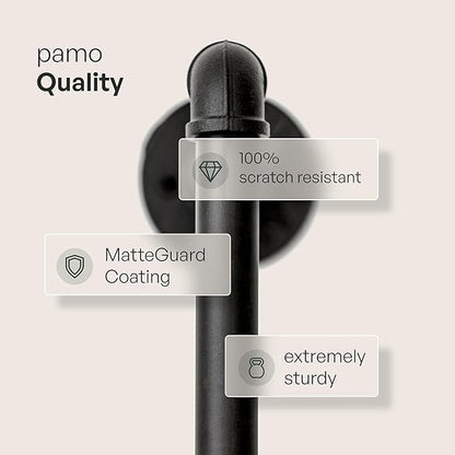 pamo Industrial Pipe Clothing Rack – Wall Mounted Black Closet System in Powder-Coated Steel – 79.13" W × 87.4" H – Easy Setup – Ideal for Walk-In Closets & Retail Use