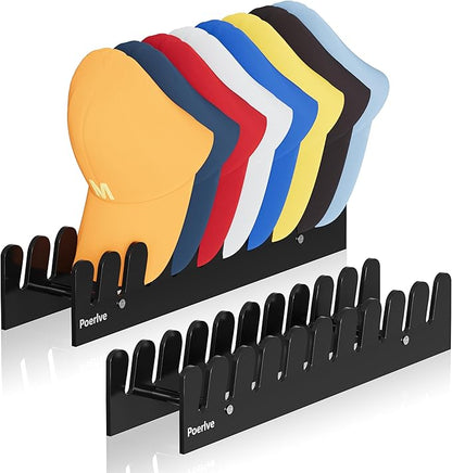 Hat Organizer for Baseball Caps, Hat Rack, Acrylic Hat Display, Hat Stand, Baseball Cap Organizer, Hat Holder for Closet, Desk, Bedroom, Hat Storage, Black,4pcs
