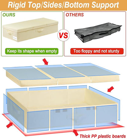Large Wedding Dress Preservation Box ,2 Pack Underbed Storage Containers with Lids and Handles, Fits Wedding Gowns, Blankets, Comforters, Quilts & Bedding