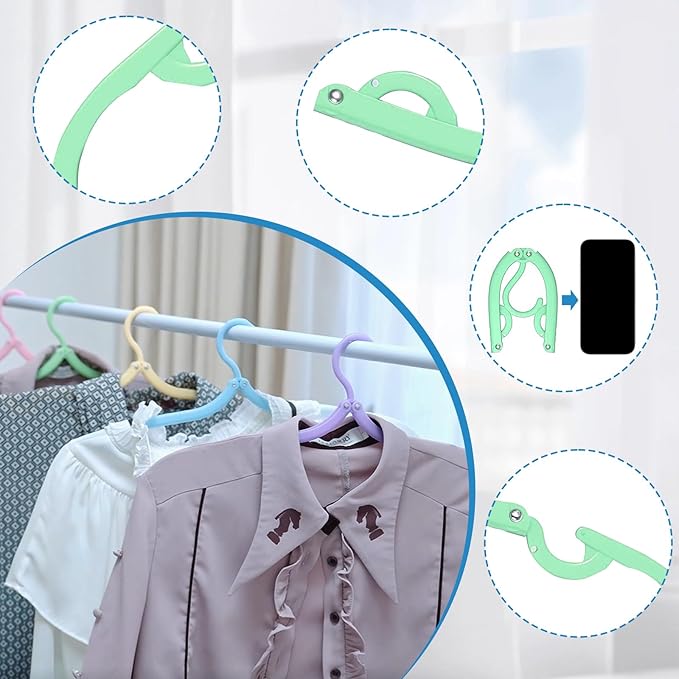 10 Pcs Travel Hangers Cruise Ship Essentials Accessories Portable Folding Clothes Hanger Foldable Drying Rack
