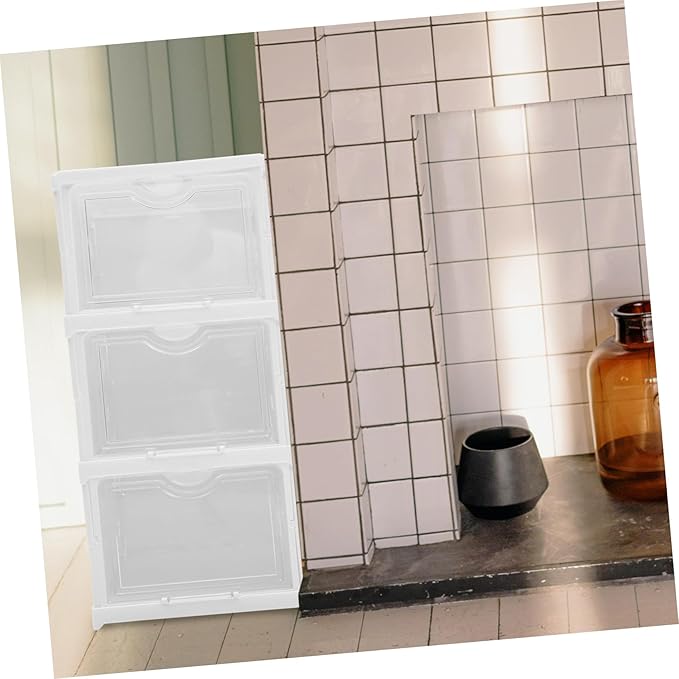 Stackable Transparent Shoe Storage Box with Foldable Design Clear Organizer for Sneakers and Shoes Space-saving Storage Container for Closet