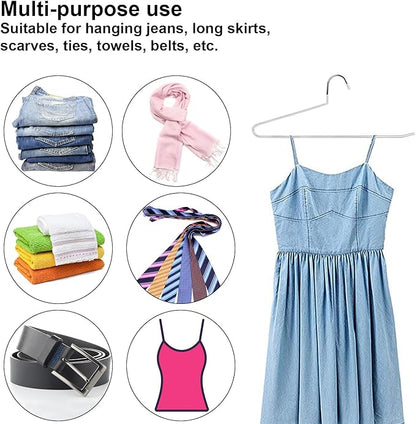 devesanter Pants Hanger, 30 Pack Space Saving Open-Ended Metal Pants Hanger, Non Slip Trousers Slack Hangers Organizers for Pants Jeans Slacks Scarf Trousers Ties，White