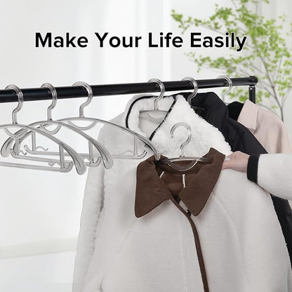 Clear Plastic Hangers, 16" Heavy Duty Clothes Hangers, Durable Closet Hanger for Shirt, Coat and Dress(15 Pack)