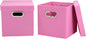 Household Essentials Cube Set with Lids, Pink, 2-Pack