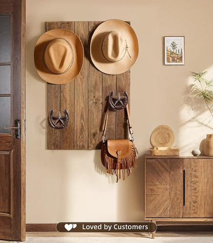 Cowboy Hat Hanger Wall Mount, 4 Pack Cowboy Hat Rack, Metal Horseshoe Hook, Horseshoe Decor, Western Hat Hook for Wall, Hat Holder for Entryway Closet, Bridle Hook for Tack Room, Horse Supplies