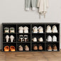 Aenuert 12-Cubby Shoe Rack, 3-Tier Wood Shoe Organizer, Multifunctional Shoe Organizer Bench for Entryway, Mudroom, Hallway, Closet,36.22 * 11.81 * 17.72 Inch,Black