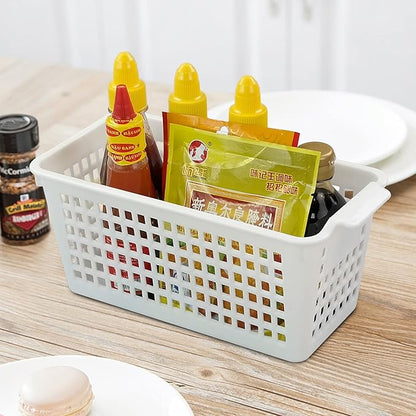 6-Pack Plastic Office Desktop Trays Basket Storage, White, F