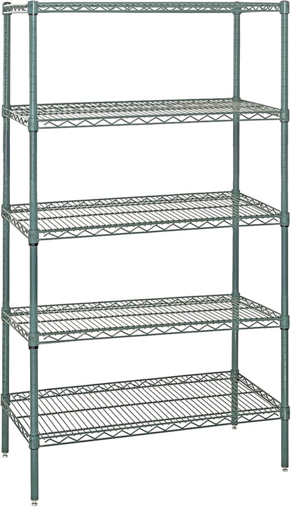 Quantum Storage Systems WR74-3048P Starter Kit Wire Shelves Green Epoxy 4 Shelves 74" H x 48" W x 30" D