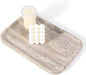 Karibiber Marble Vanity Trays, Travertine Bathroom Tray, Decorative Tray for Dresser Countertop, Grey Stone Serving Holder for Kitchen, Storage Trays for Perfume, Jewelry Candle Organizer