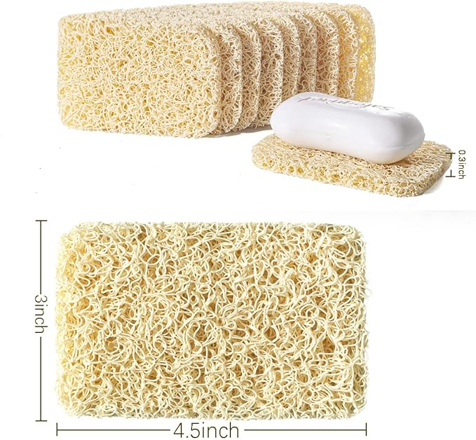 12PCS Soap Savers Pads BPA Free Soap Holder for Bar Soap Non-Slip Self Draining Soap Dish Soap Lift for Shower Kitchen Bathroom, Beige