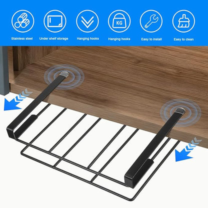 Housoutil Stainless Steel Under Cabinet Cutting Board Holder, One-Layer Chopping Board Holder, Space-Saving Rack for Countertop and Cabinet Door Storage