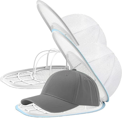 Hat Washer for Washing Machine | 2-Pack Anti-Deformation Cap Cage with Mesh Laundry Bag | Baseball Cap Cleaner, Shaper & Protector for Laundry or Travel