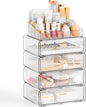 Yieach Clear Acrylic Makeup Organizers Countertop for Dresser,Desk,Bathroom Vanity,5Tier Stackable Make up Holders and Makeup Cabinet,Tiered Cosmetic Storage and Make up Containers for Palette,Brush