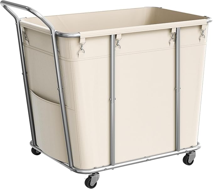 CHOEZON Laundry Sorter, 313L Large Laundry Basket, Rolling Hamper, Minimalist Laundry Organizer on Wheels, for Laundry Room, Bedroom, Guest Room, Beige TXY09WM
