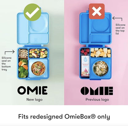OmieBox (2 pack) Leakproof Dips Containers To Go, Salad Dressing Container, Condiment Container with Lids - Food Safe Silicone - 4 ounces (Blue/Lime)