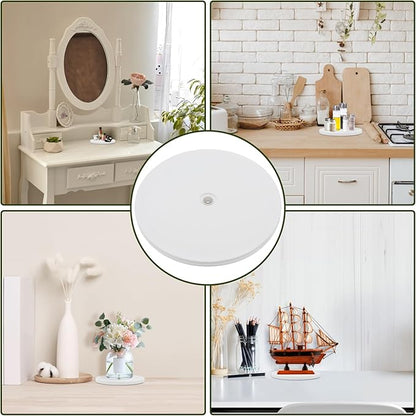 1 Pcs White 8 inch Acrylic Lazy Susan Rotating Turntable Organizer Bearings - Round Swivel Plate for Spice Rack, Table, Cake, Kitchen Pantry