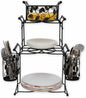 Chaffing Dish Buffet Set – 3-Tier Chaffee Buffet Set with Plate, Napkin and Silverware Holder – Buffet Caddy Plate Holder Organizer for Kitchen, Dining, Entertainment – Tiered Organizer
