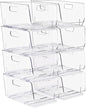 Sorbus Stackable Storage Bins Open Front, Clear Stackable Storage Bins, Pantry Bins for Storage and Organization, Acrylic Stackable Bins for Kitchen, Clear Pantry Organizer Bins (Medium 8 Pack)
