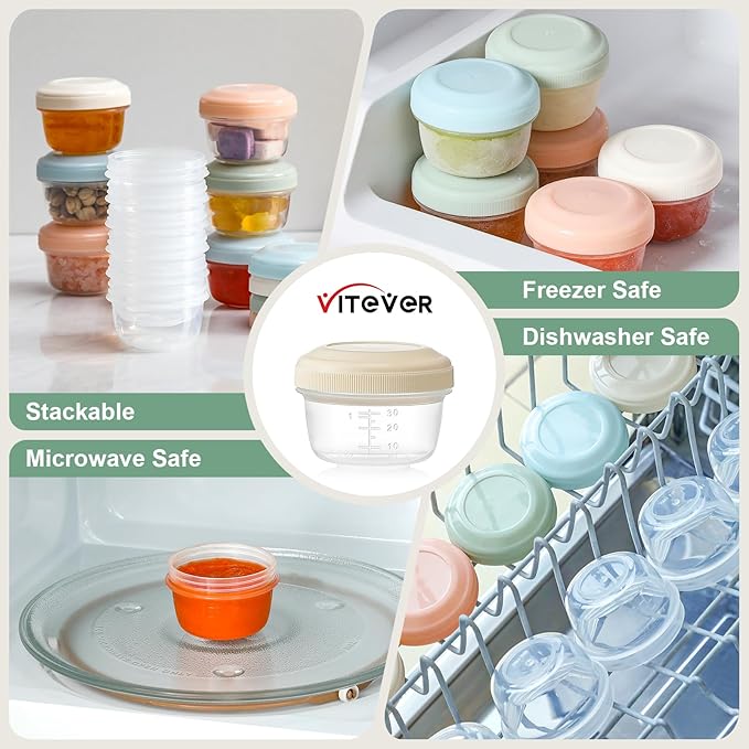 VITEVER 16 Pack 2 oz Salad Dressing Container to Go, Small Condiment Containers with Lids for Lunch Bento Box, Reusable Plastic Snack Jars, Deli Containers, Colorful Sauce Cups, Dishwasher Safe