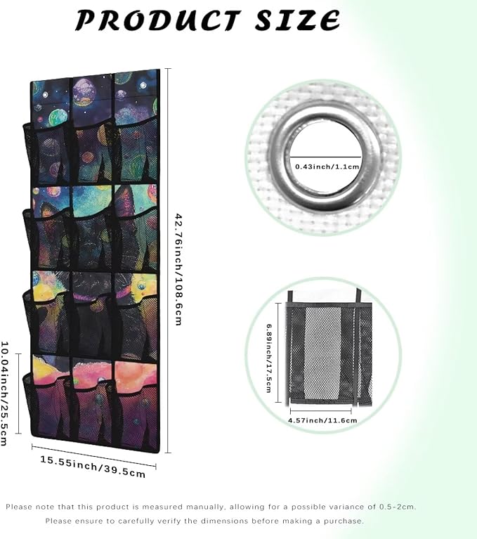 Cat Over the Door Shoe Organizer Space Saving Hanging Shoe Rack Holder with 12 Pockets Large Capacity Behind the Door Storage for Classrooms, Bedrooms, Dormitories