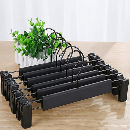 NORTHERN BROTHERS Pants Hangers, Black 20 Pack with Clips for Pants, Skirts, and Shorts - Plastic Bulk Hangers