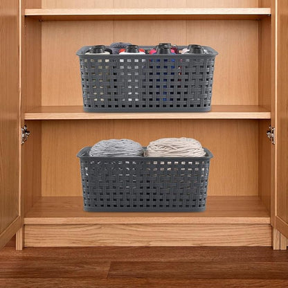 6-Pack Plastic Woven Storage Baskets, Small Baskets
