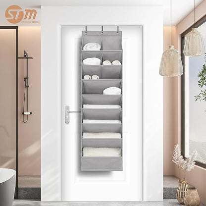 STORAGE MANIAC Over the Door Shoe Organizer Heavy-Duty Large Deep Pocket Hanging Shoe Organizer Shoe Rack Door Closet Shoe Organizer for Wall, Dorm & Narrow Door Storage Shoe Holder Grey, 1 Pack