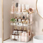 Bathroom Counter Organizer for Vanity, Makeup Organizer Countertop with Holder, Large Capacity Storage Rack, Perfect Large Skincare, Hair Care, Perfume, Easy to Install (Clear, 3Tiers)