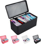 Pad and Tampon Organizer for Bathroom,Sanitary Napkin Holder, Pad and Tampon Organizer for Period, Sanitary Napkin Storage Container, Black