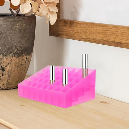 Cabilock 2pcs Slots Lipstick Storage Organizer Creative Cosmetic Holder for Home Shop Space-saving Makeup Desk Display for Lipsticks Jewelry Essentials